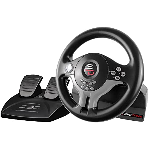 SUBSONIC SV250 Racing Wheel with steering wheel, pedals, and gearshift paddles for multi-platform gaming.